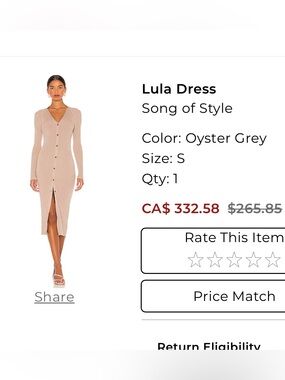 Song of Style Lula Midi Dress in Oyster Grey